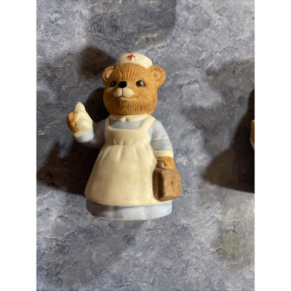 HOMCO home interiors Fire, doctor, nurse Maid bears Set Of 5 - Picture 6 of 7